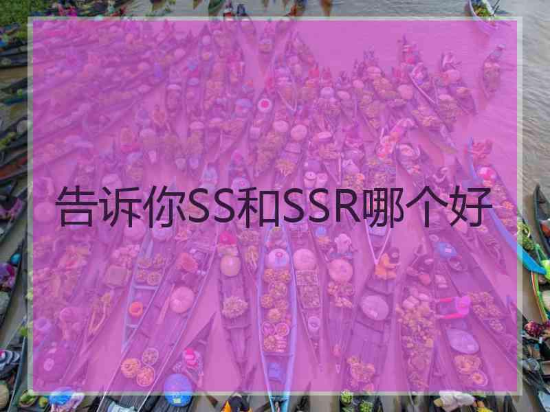 告诉你SS和SSR哪个好 告诉你SS和SSR哪个好